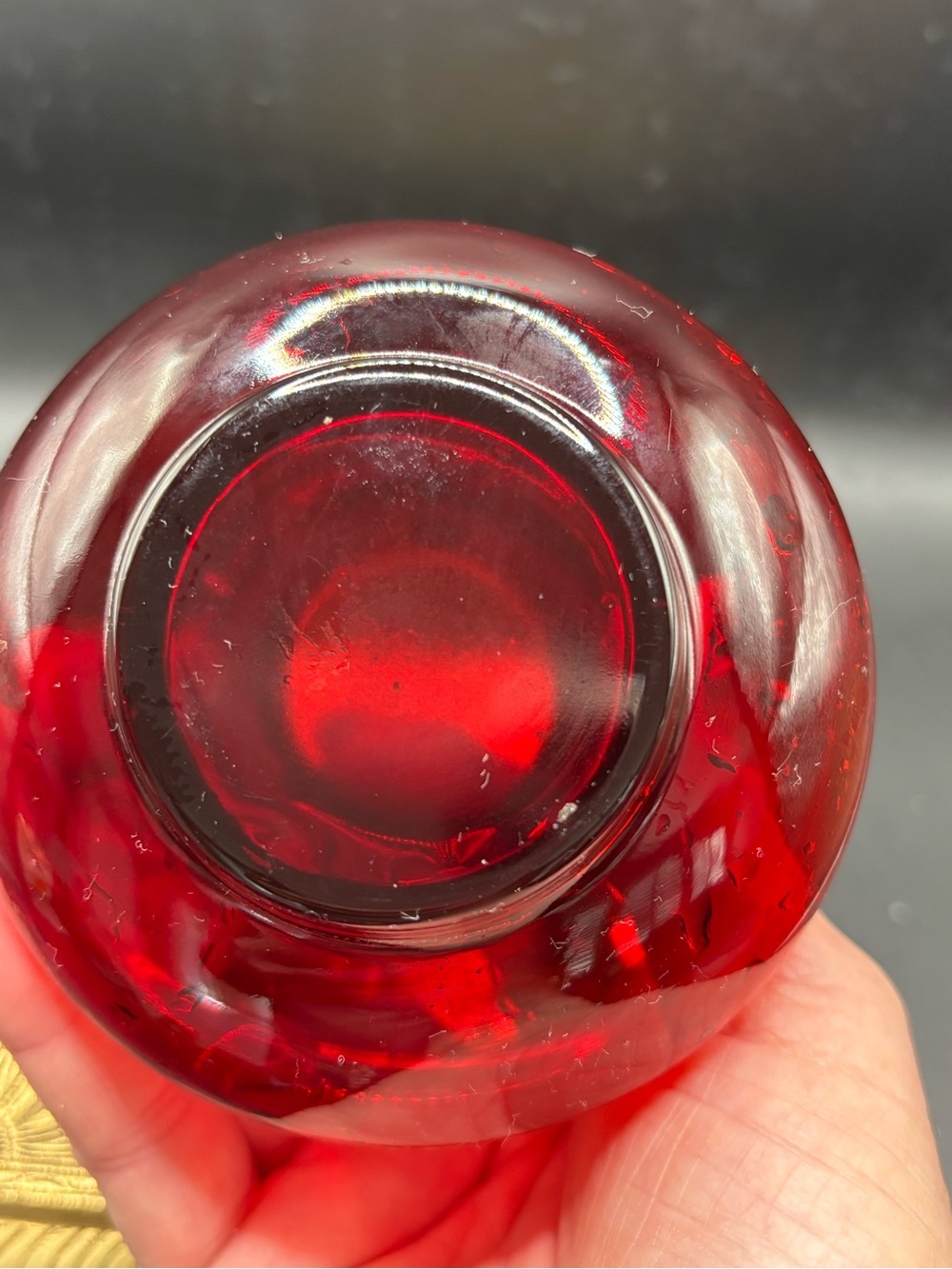 Royal Ruby Anchorglass Ruby Red Ruffled Glass Vase - Picture 9 of 9